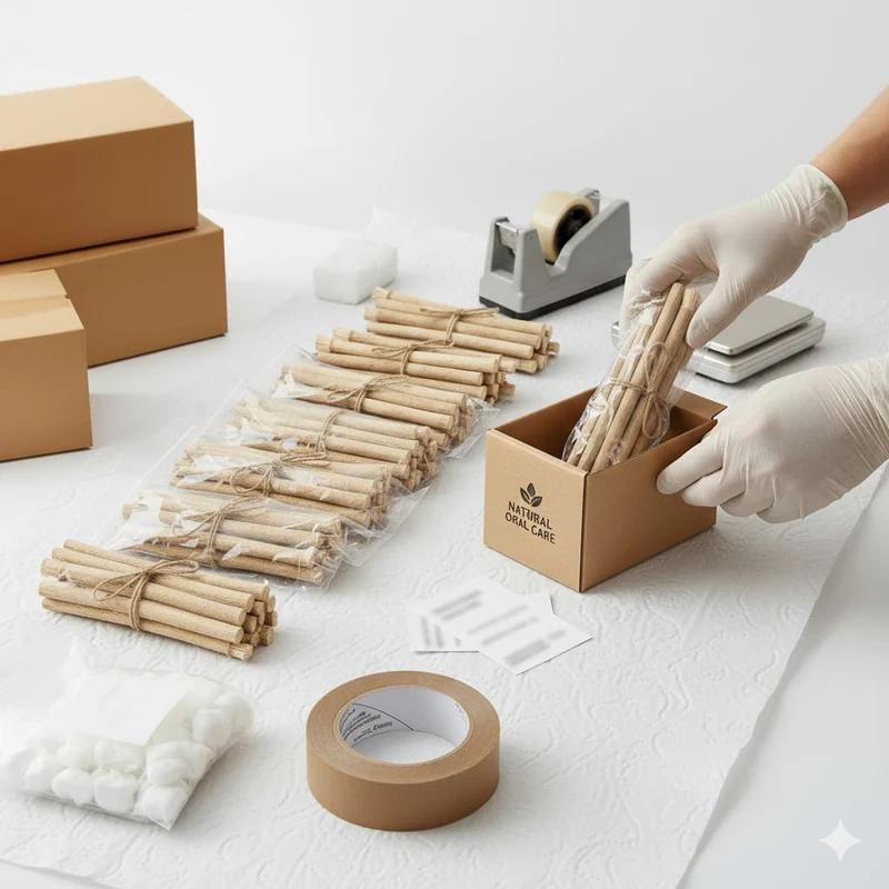 Siwak Naturel Brut – Lot de 20 Miswak – Bâtonnets d'Hygiène Buccale