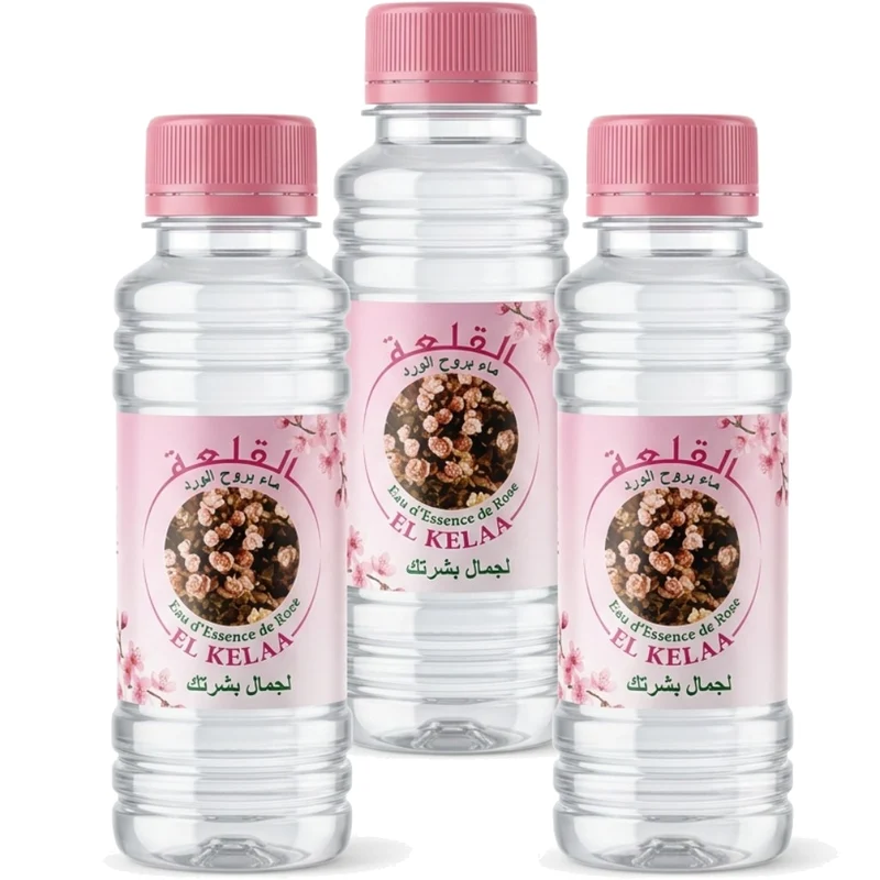 Lot de 3 Eau de Rose du Maroc 125 mL - Soin Visage Cheveux Brume - 375 mL