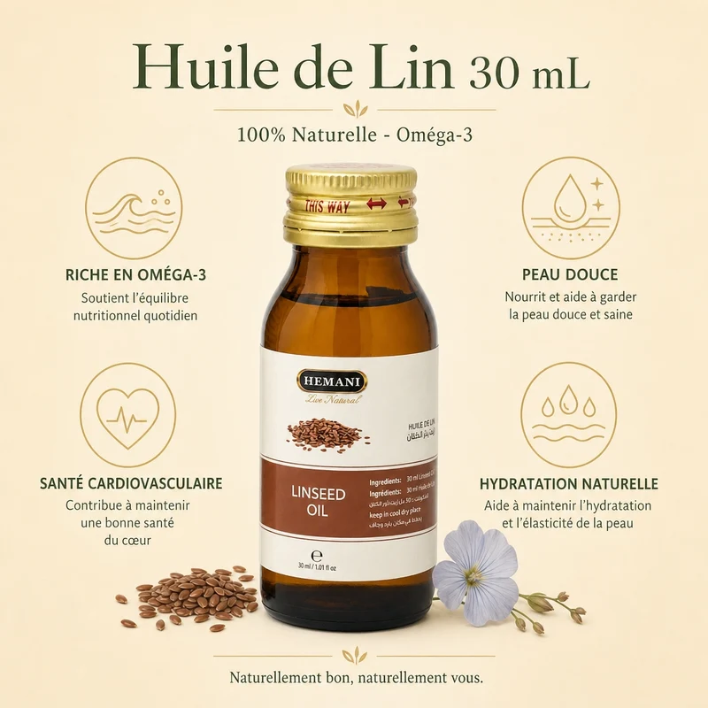Huile de Lin 30ml Naturelle Hemani