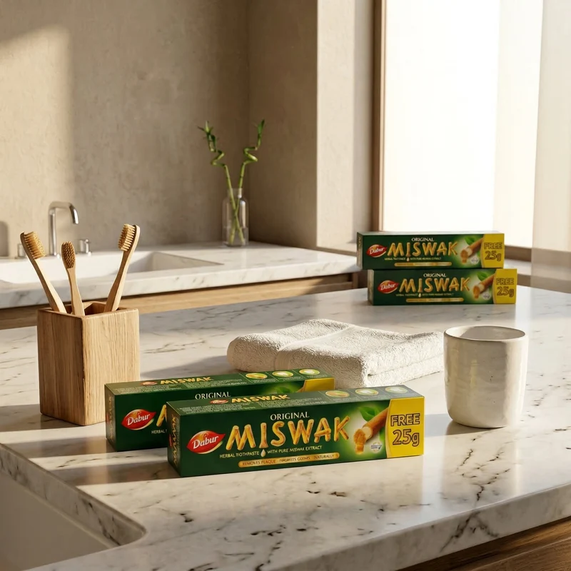 Dabur Dentifrice Miswak Sans Fluor Lot 5x75g 375g Total