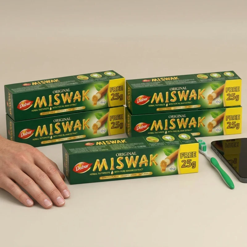 Dabur Dentifrice Miswak Sans Fluor Lot 5x75g 375g Total
