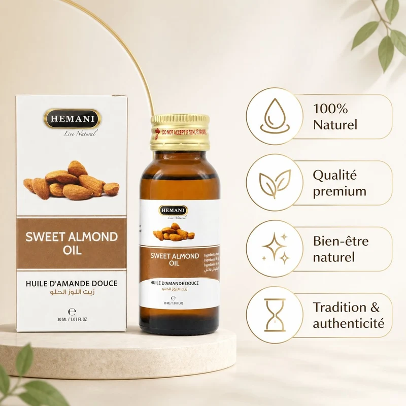 Huile d'Amande Douce 30ml Hemani Naturel