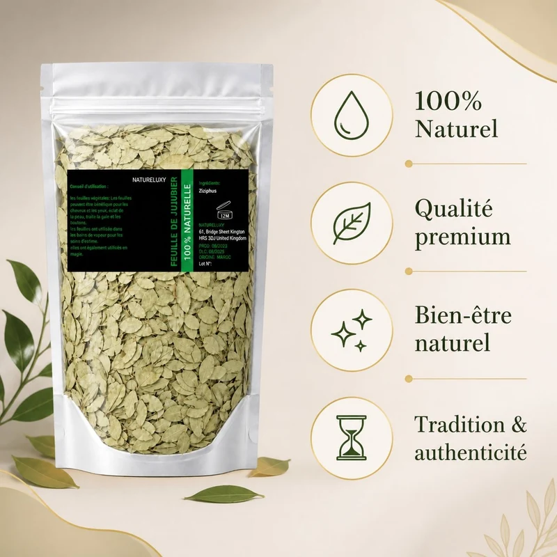 Pack Feuilles de séné - 80 g 100% Naturel + Feuille de Sidr 100g