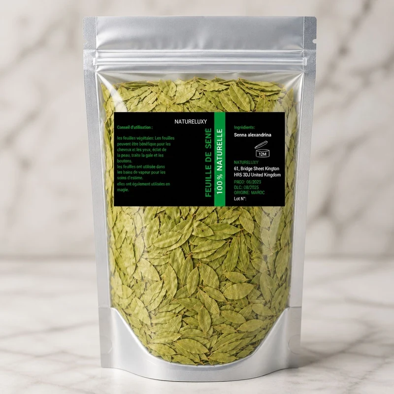 Pack Feuilles de séné - 80 g 100% Naturel + Feuille de Sidr 100g