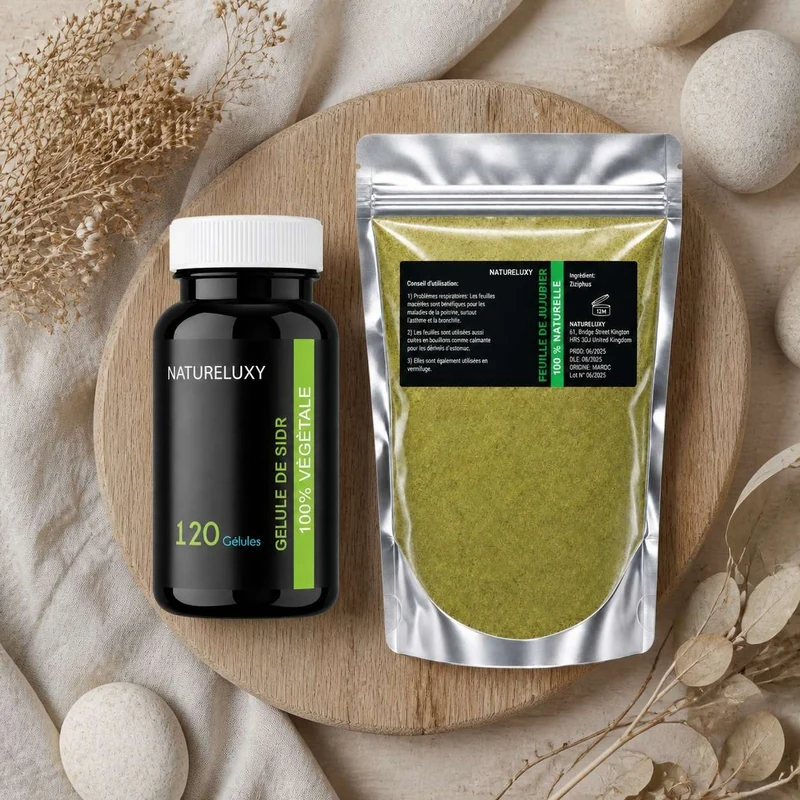 Pack 120 gélules de Sidr + Poudre de Sidr 80g (Feuilles de Jujubier)