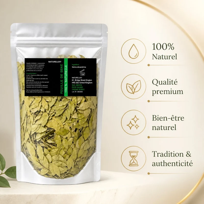 Pack Feuilles de séné - 80 g 100% Naturel + Poudre de Sidr 80g