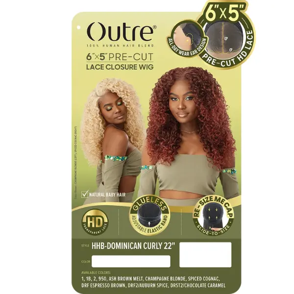 Perruque Bouclée 6x5 Pre-Cut Lace Closure Dominican Curly 22" - Outré