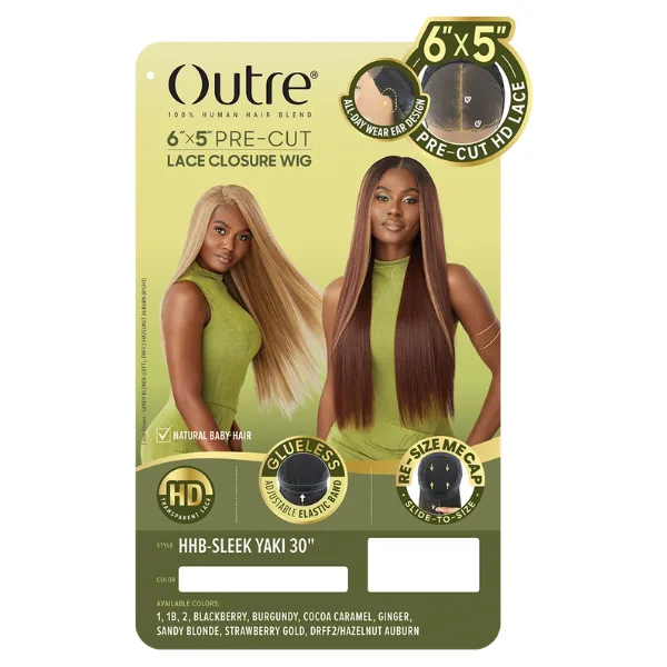 Perruque Lace Closure Pre-cut 6X5 Sleek Yaki 30" - Outré