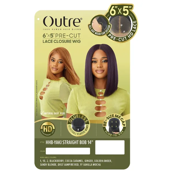 Perruque Closure 6x5 Pre-cut Bob Yaki Straight Bob - Outré
