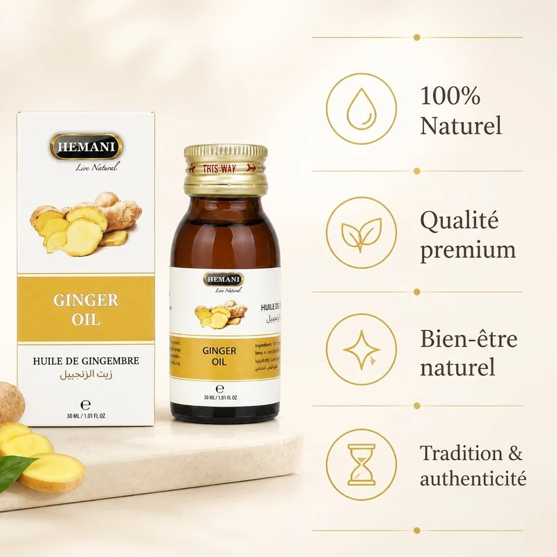 Lot de 2 Huile de Gingembre 30mL 100% Naturelle Hemani