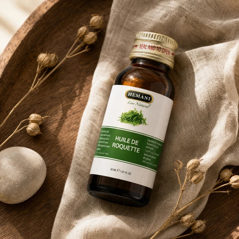 Huile de Roquette Hemani 30ml – 100% Naturelle Cheveux & Peau (Taramira / Arugula Oil)
