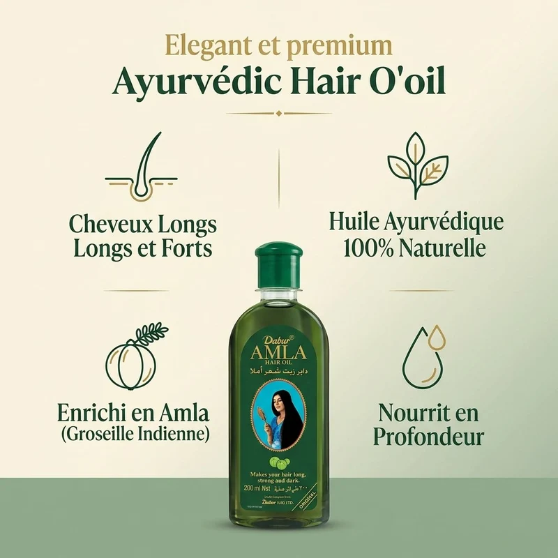 Huile capillaire Dabur Amla 200 ml - Soin cheveux