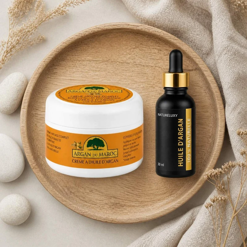 Pack Huile d'Argan 30mL Pipette + Crème à l'Huile d'Argan