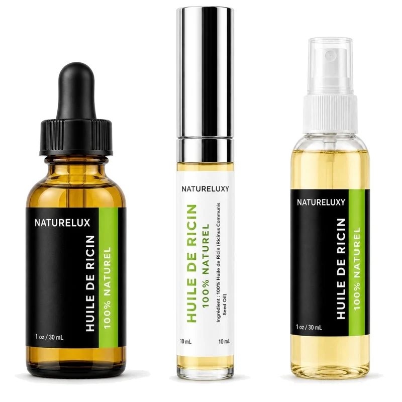 Pack Huile de Ricin Pipette 30mL + Huile de Ricin 30mL Spray + Huile de Ricin Mascara