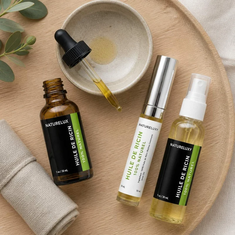 Pack Huile de Ricin Pipette 30mL + Huile de Ricin 30mL Spray + Huile de Ricin Mascara