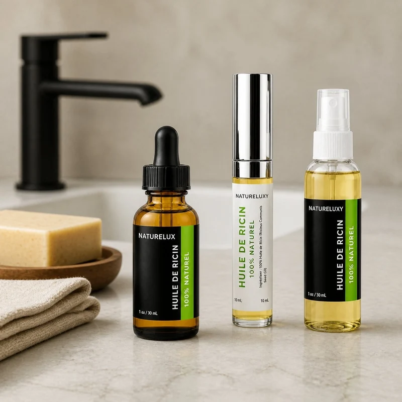 Pack Huile de Ricin Pipette 30mL + Huile de Ricin 30mL Spray + Huile de Ricin Mascara