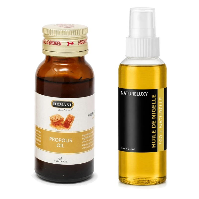 Pack Huile de Nigelle 30mL Spay + Huile de Propolis 30mL Hemani