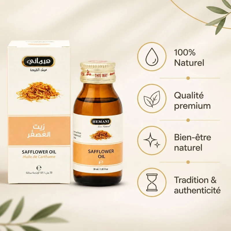 Huile de Carthame 30mL 100% Naturelle Hemani