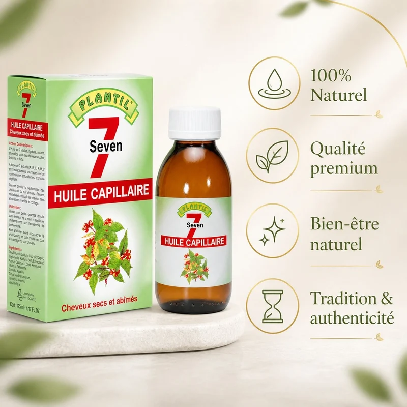 Mélange de 7 Huiles pour cheveux secs et abimés Plantil 125ml