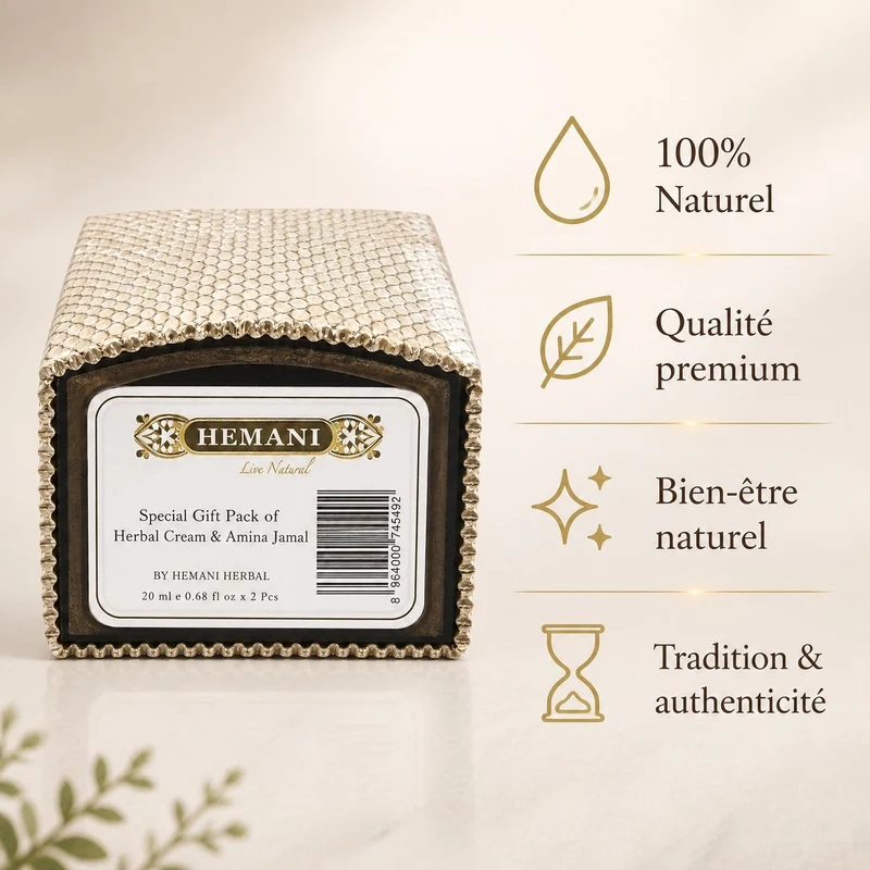 Pack crème musc + 2 carrés de musc ambré Hemani – parfum solide
