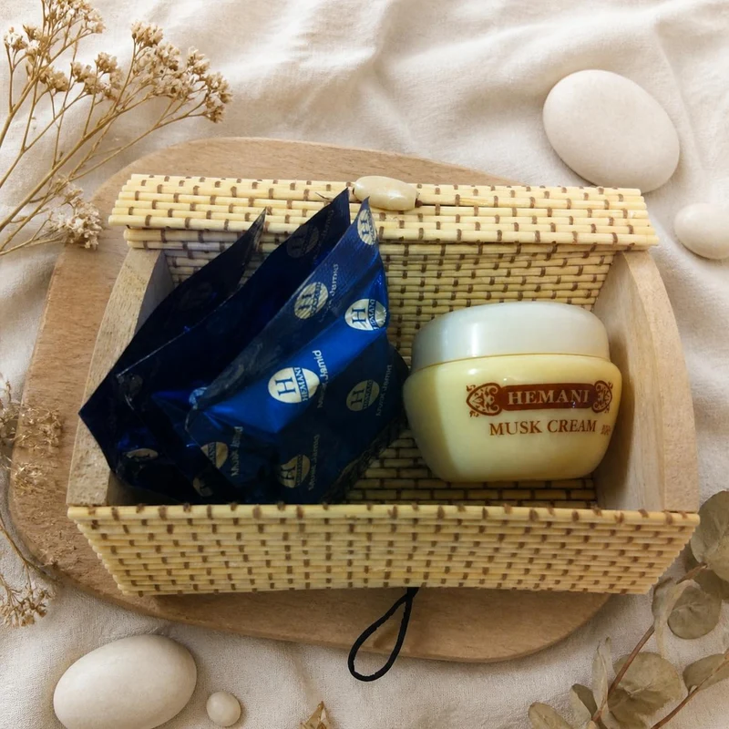 Pack crème musc + 2 carrés de musc blanc jamid Hemani – parfum solide