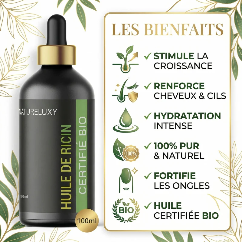 Huile de Ricin 100ml à Pipette