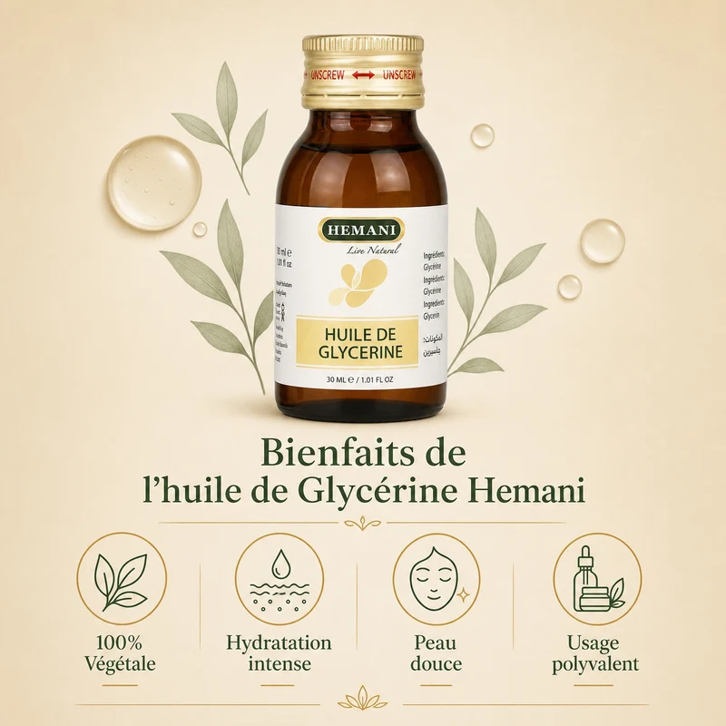 Huile de Glycérine 30mL 100% Naturelle Hemani