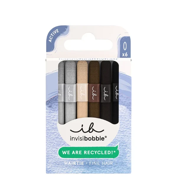 Élastiques pour Cheveux Fins Tissu Recyclé x6 - Invisibobble