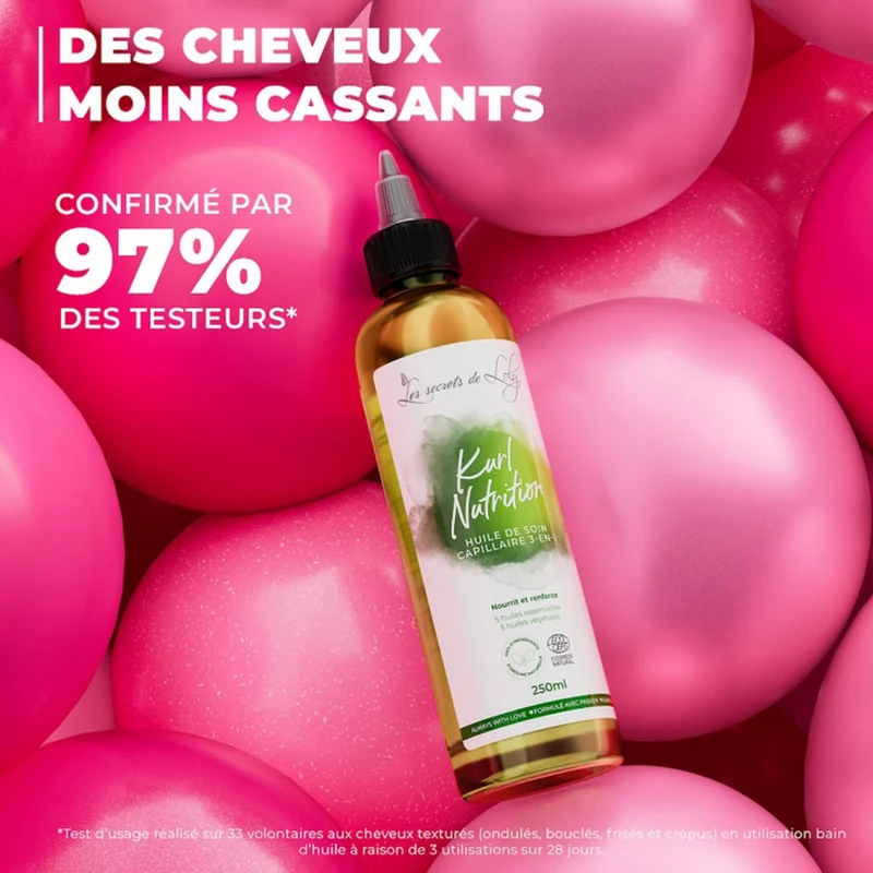 Kurl Nutrition - Huile de soin capillaire 3-en-1