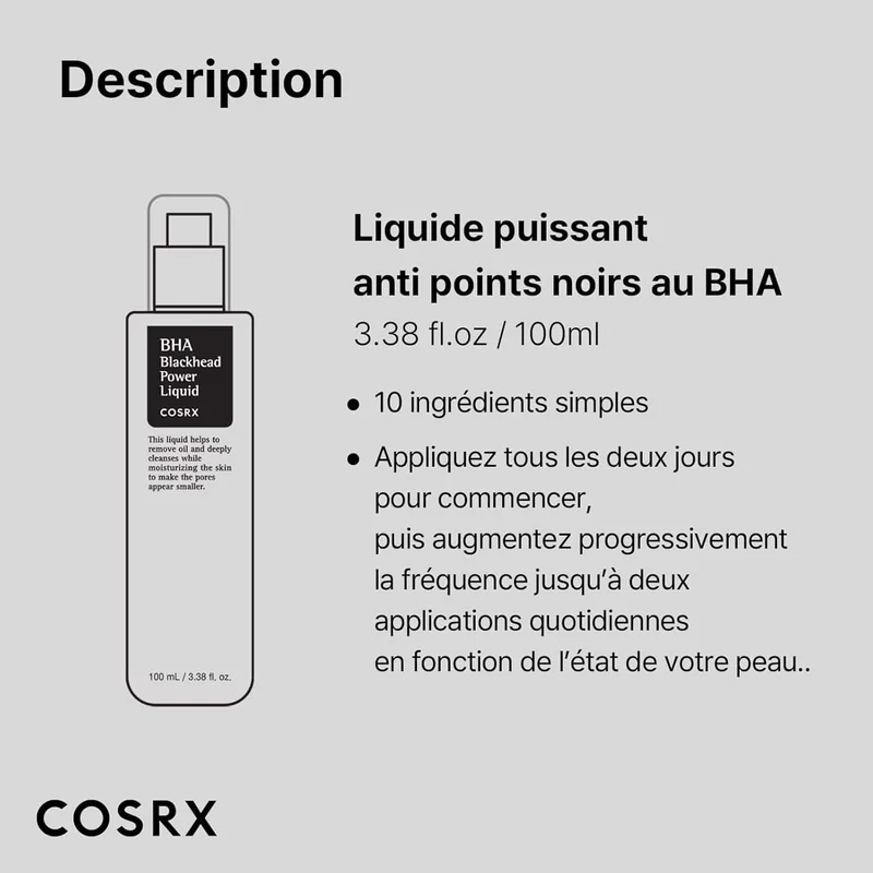 COSRX - Lotion exfoliante points noirs au BHA "Blackhead Power Liquid" - 100ml