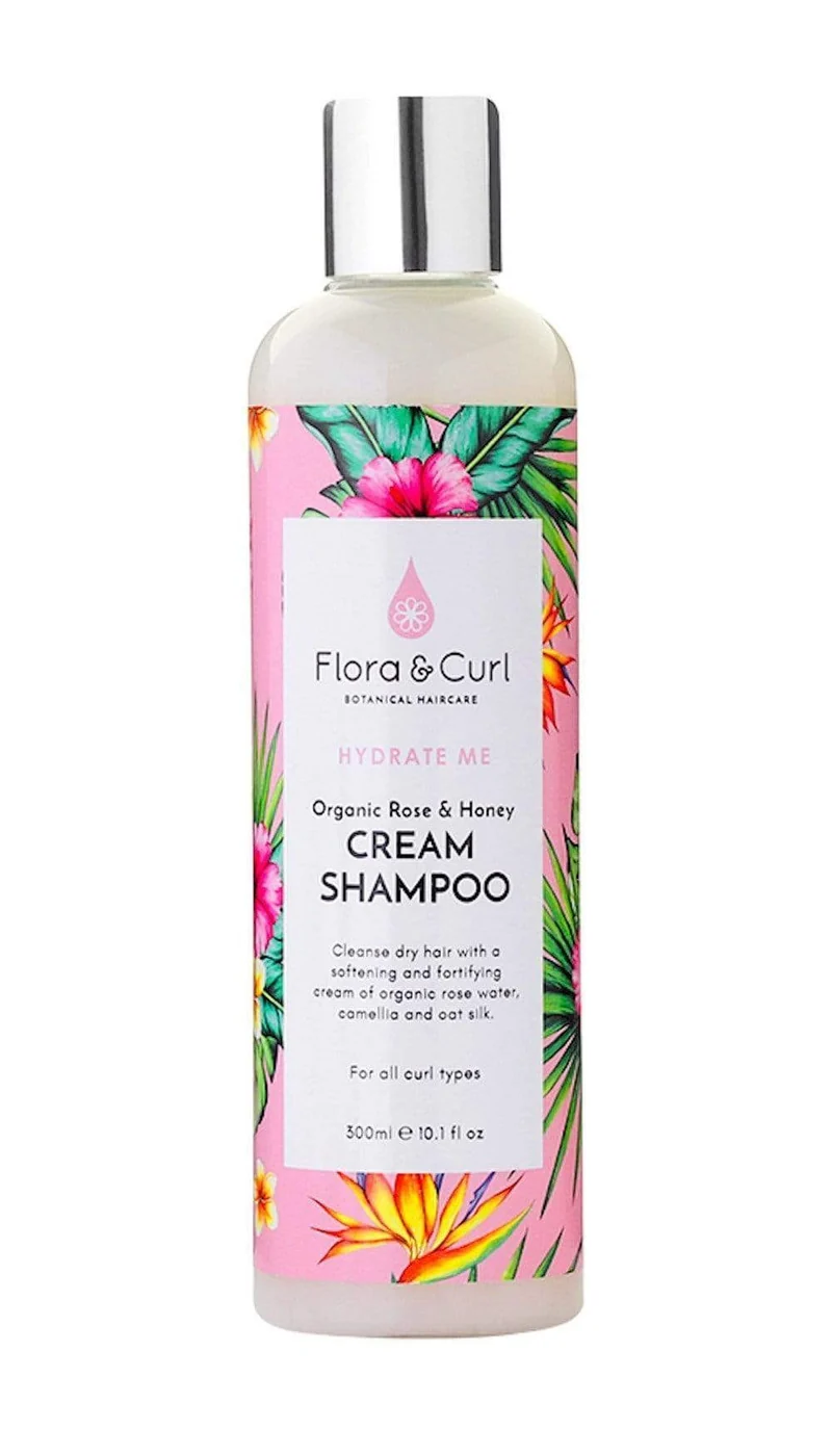 Flora & Curl - Hydrate Me - Shampoing crème "Organic rose & honey" - 300 ml