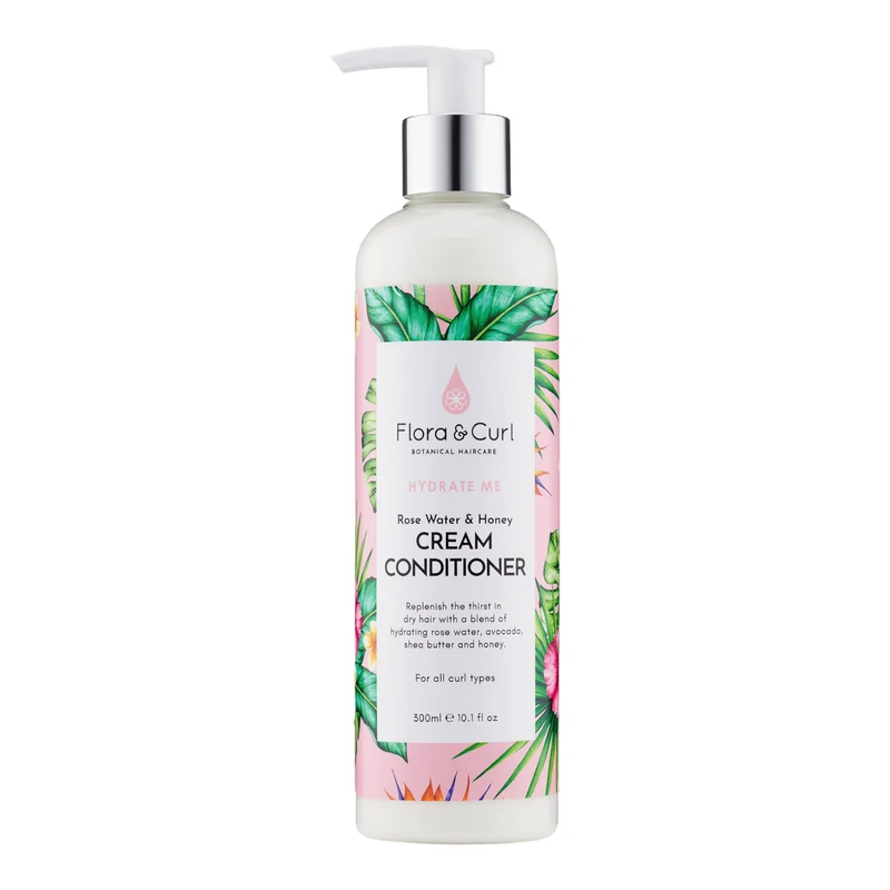 Flora & Curl - Hydrate me - Après-shampoing "Organic rose & Honey" - 300 ml