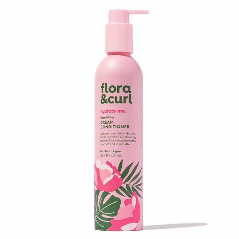 Flora & Curl - Hydrate me - Après-shampoing "Organic rose & Honey" - 300 ml