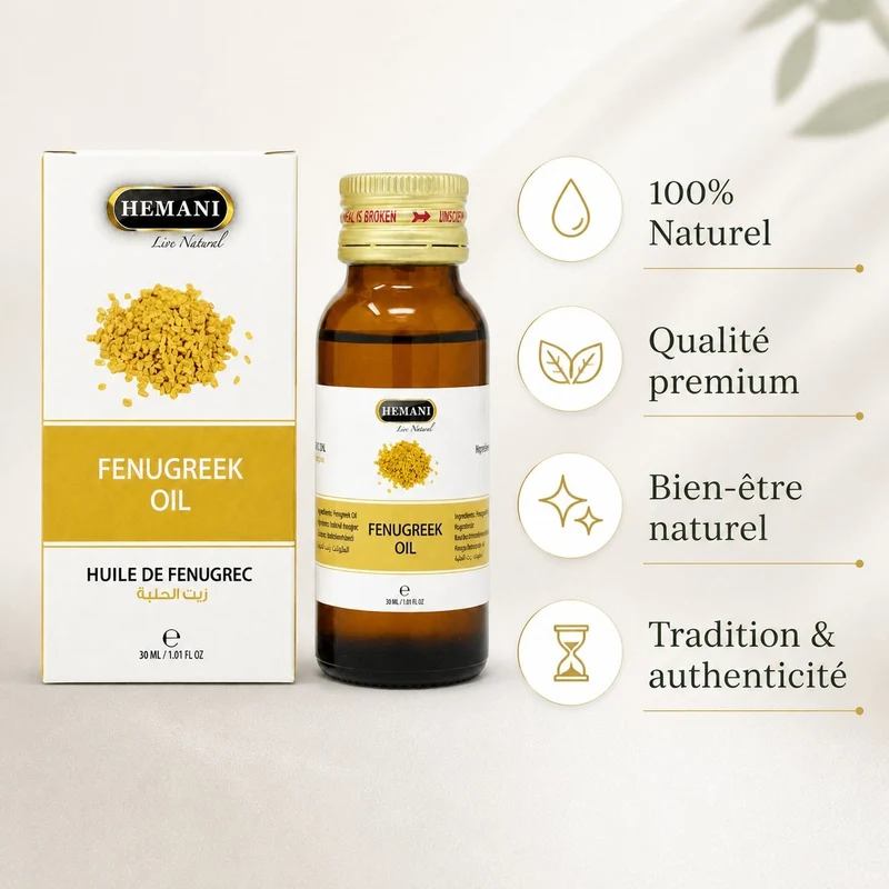 Huile de Fenugrec 30mL 100% Naturelle Hemani