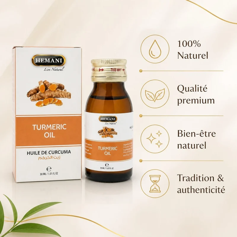 Huile de Curcuma 30mL Hemani 100% naturelle