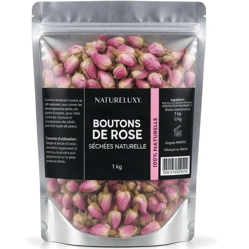 Rose Bourgeons Pétales de Rose Séchés Brute 1kg