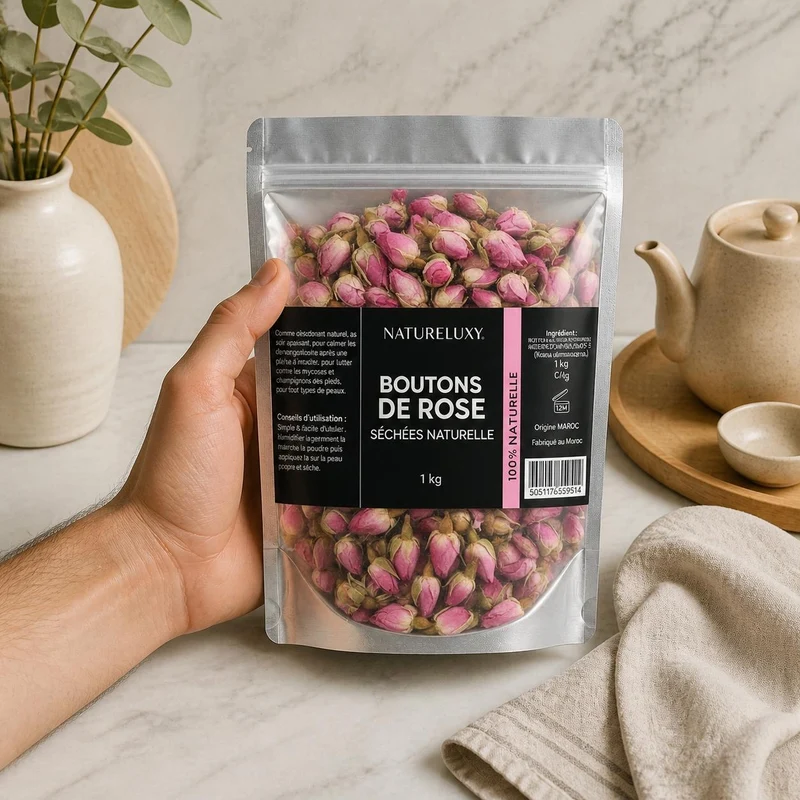 Rose Bourgeons Pétales de Rose Séchés Brute 1kg