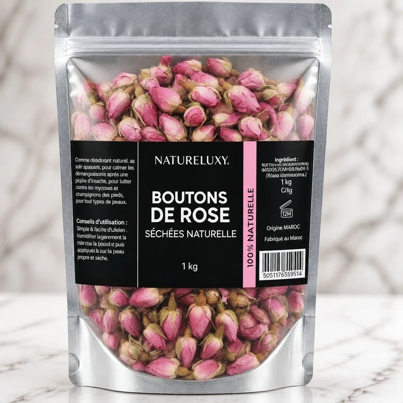 Rose Bourgeons Pétales de Rose Séchés Brute 1kg