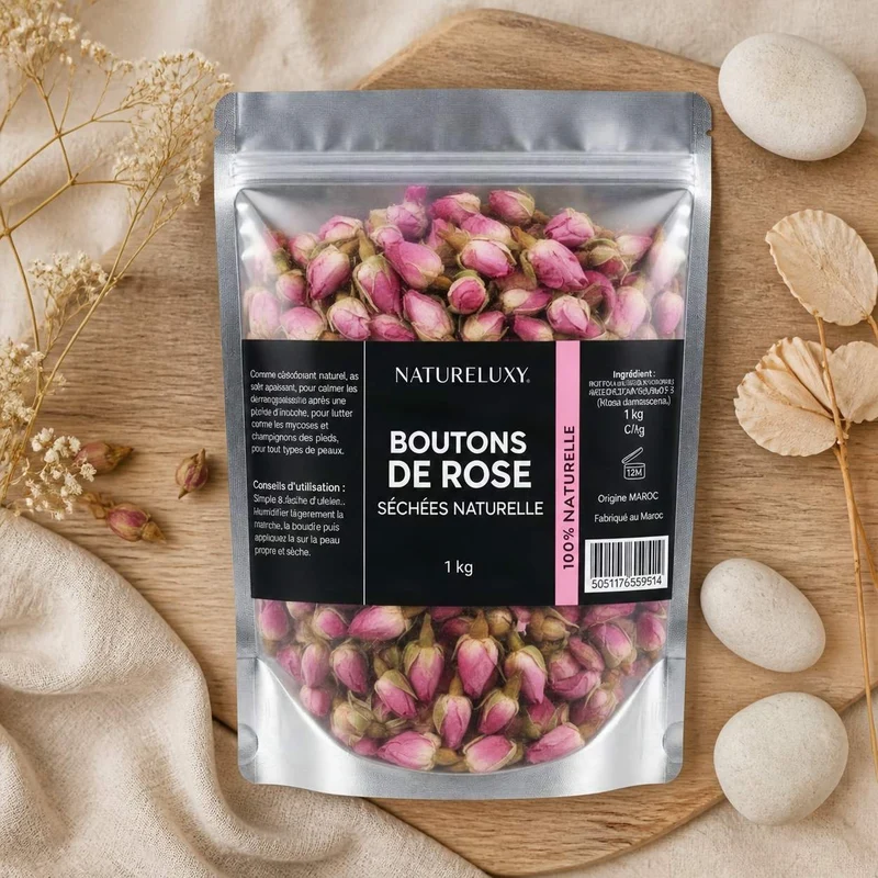 Rose Bourgeons Pétales de Rose Séchés Brute 1kg