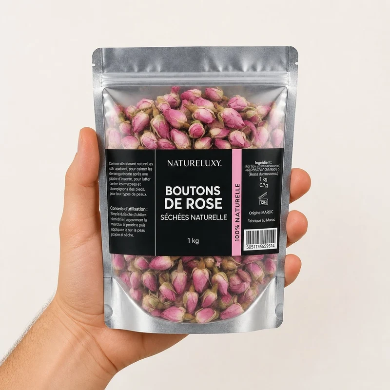 Rose Bourgeons Pétales de Rose Séchés Brute 1kg