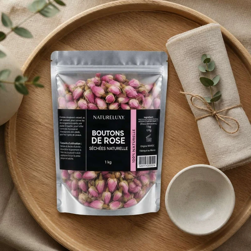 Rose Bourgeons Pétales de Rose Séchés Brute 1kg