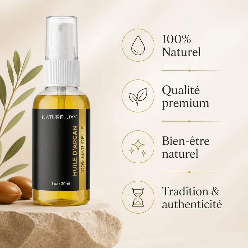 Lot 2× Huile d’Argan 30 ml Spray – Soin visage, corps & cheveux (Origine Maroc)