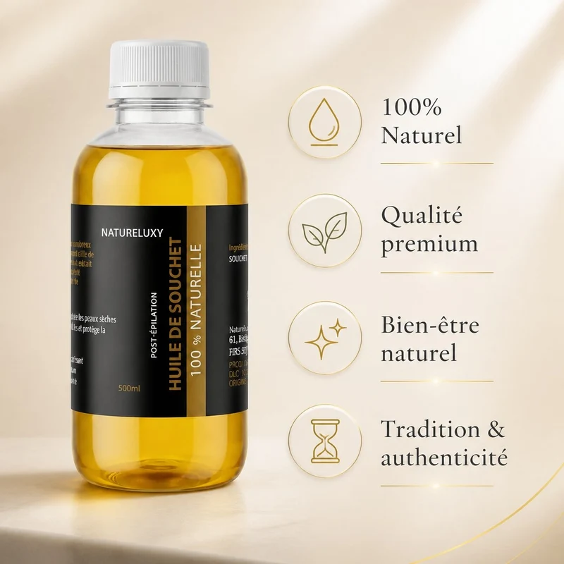 Huile de Souchet 500 mL 100% Naturelle – Macérat – Soin peau & cheveux
