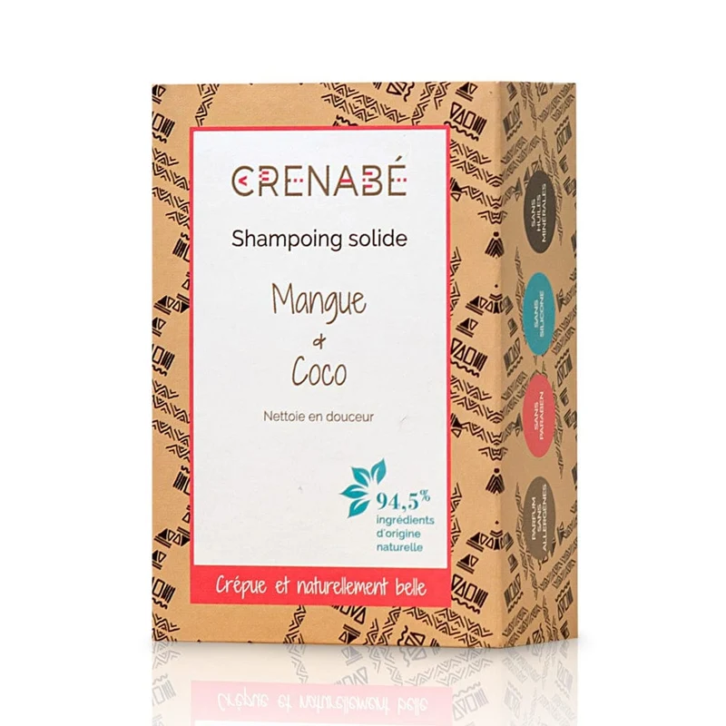CRENABÉ - Shampoing solide doux "mangue et coco" - 110g