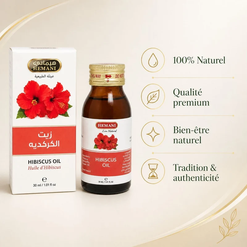 Huile d'Hibiscus 30mL 100% Naturelle Hemani