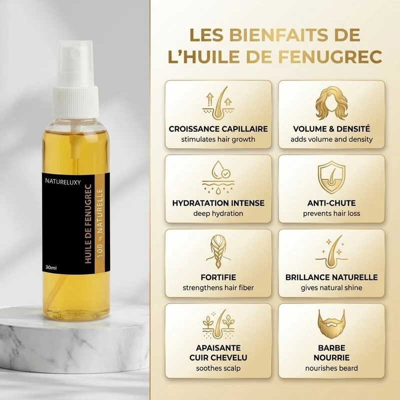 Huile de fenugrec 30mL spray 100% naturelle