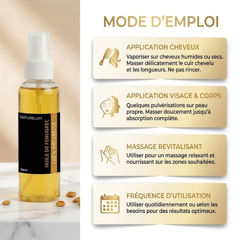 Huile de fenugrec 30mL spray 100% naturelle
