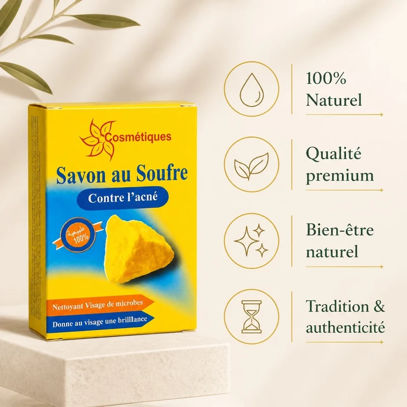 Lot de 2 Savon au Soufre Contre L' Acné dermatologique Fabio 80g