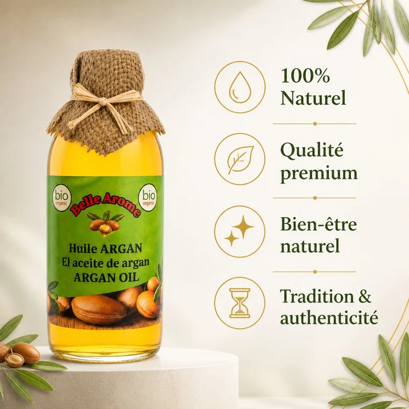 Lot de 2 Huiles Végétale d'Argan 100% naturelle et bio - 1L
