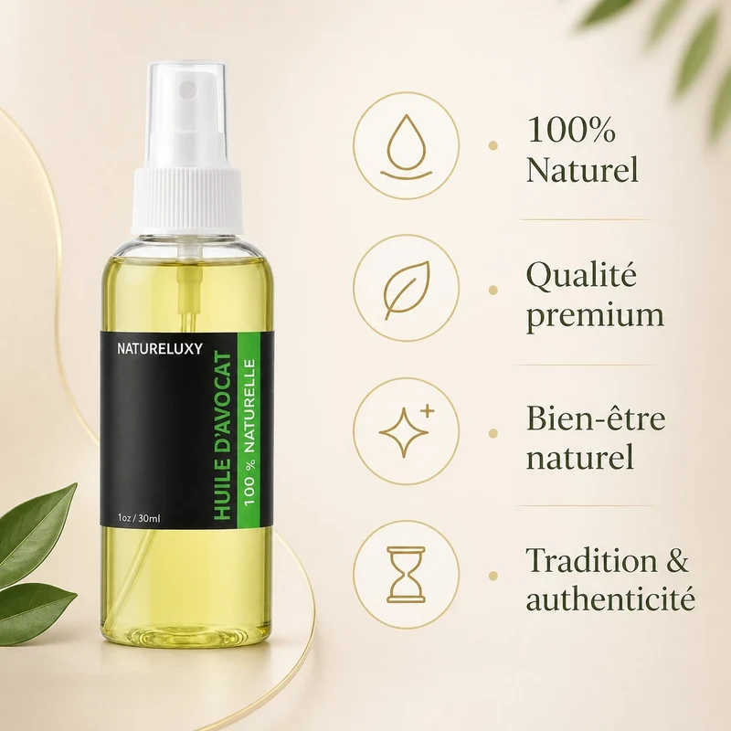 Huile d’Avocat 30 mL Spray 100% Naturelle – Soin Nourrissant Peau & Zones Sèches
